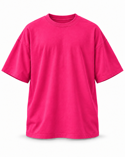 PLAIN OVERSIZED TEE — HOT PINK