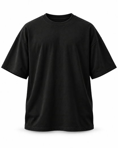 PLAIN OVERSIZED TEE — BLACK
