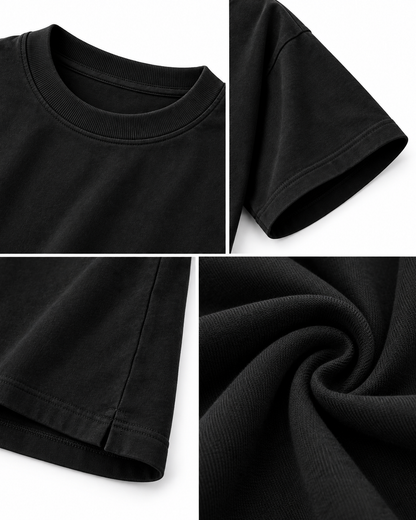 PLAIN OVERSIZED TEE — BLACK