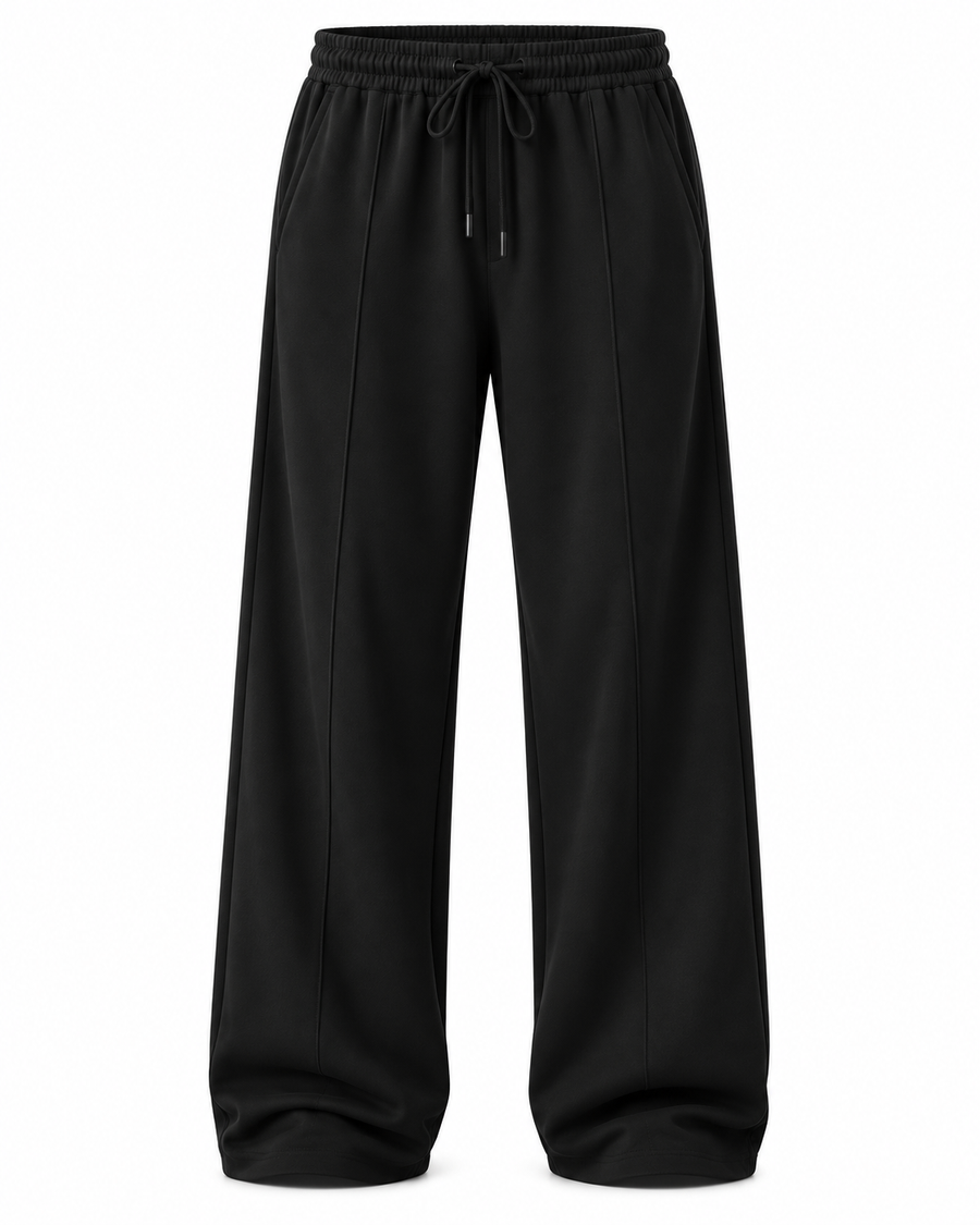 OFF-DUTY WIDE LEG TROUSER — MIDNIGHT BLACK