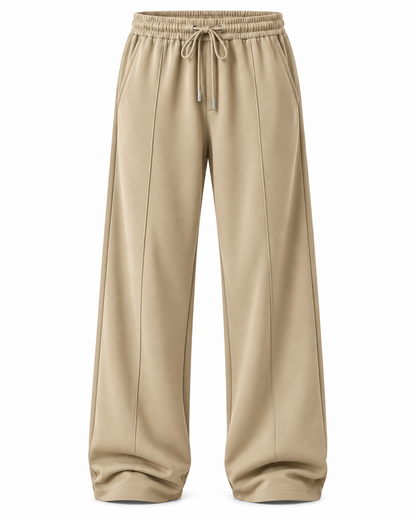 OFF-DUTY WIDE LEG TROUSER — SAND DUNE