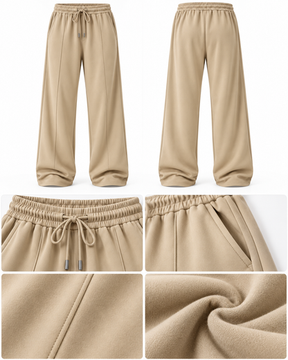 OFF-DUTY WIDE LEG TROUSER — SAND DUNE