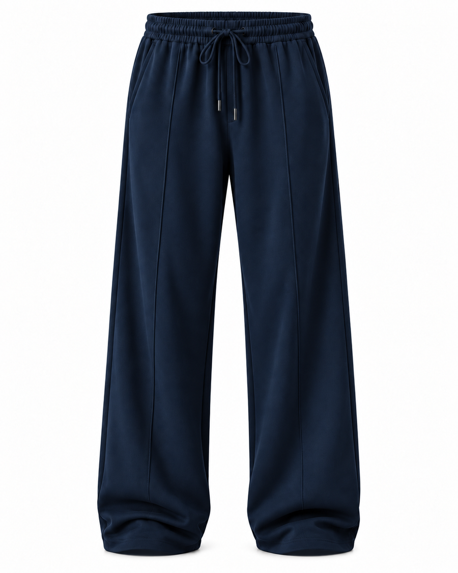 OFF-DUTY WIDE LEG TROUSER — DEEP NAVY