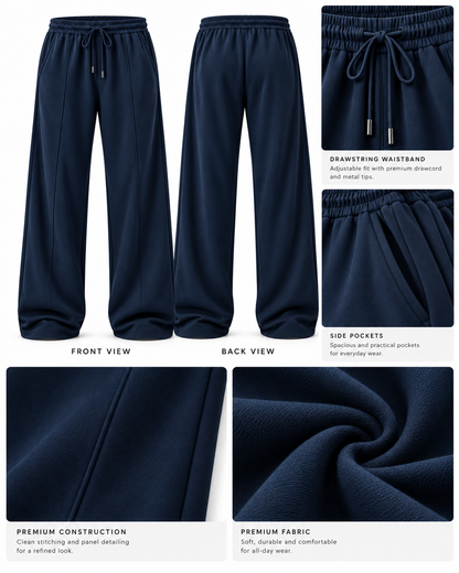 OFF-DUTY WIDE LEG TROUSER — DEEP NAVY