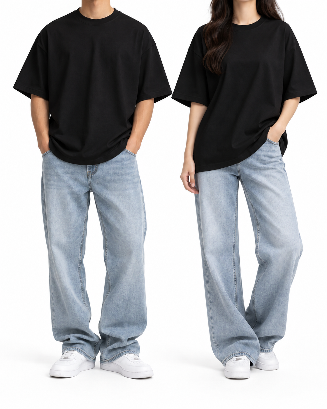 PLAIN OVERSIZED TEE — BLACK