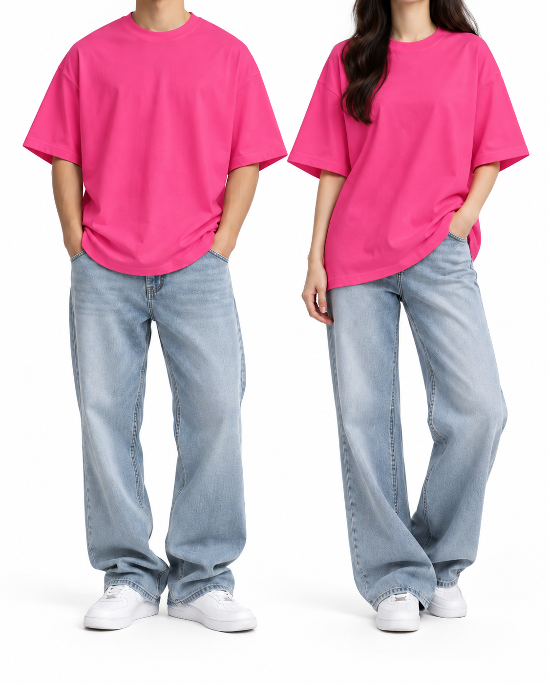 PLAIN OVERSIZED TEE — HOT PINK